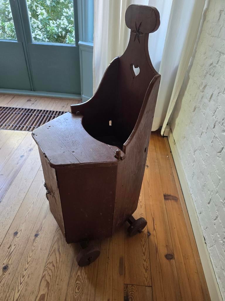 Antieke houten kinderstoel / kakstoel, 19e eeuw, Ophalen of Verzenden