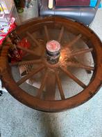 Gratis salontafel van wagenwiel, Ophalen, Gebruikt, Rond, Glas