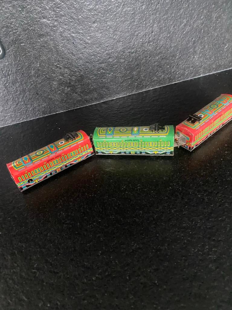 Blikken trein, de Samjhota-express, Verzamelen, Spoorwegen en Tramwegen, Ophalen of Verzenden, Gebruikt