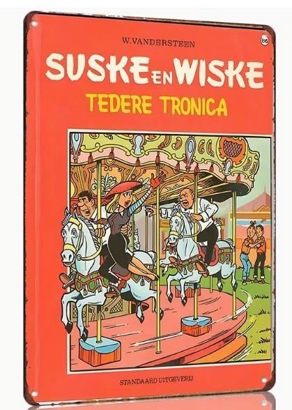 Metalen wandbord met Suske en Wiske (01), Verzenden, Suske en Wiske, Nieuw, Plaatje, Poster of Sticker