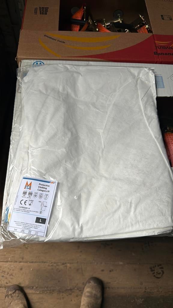 Partij wegwerpoveralls L en XL, Z, Z, Overige typen, Nieuw