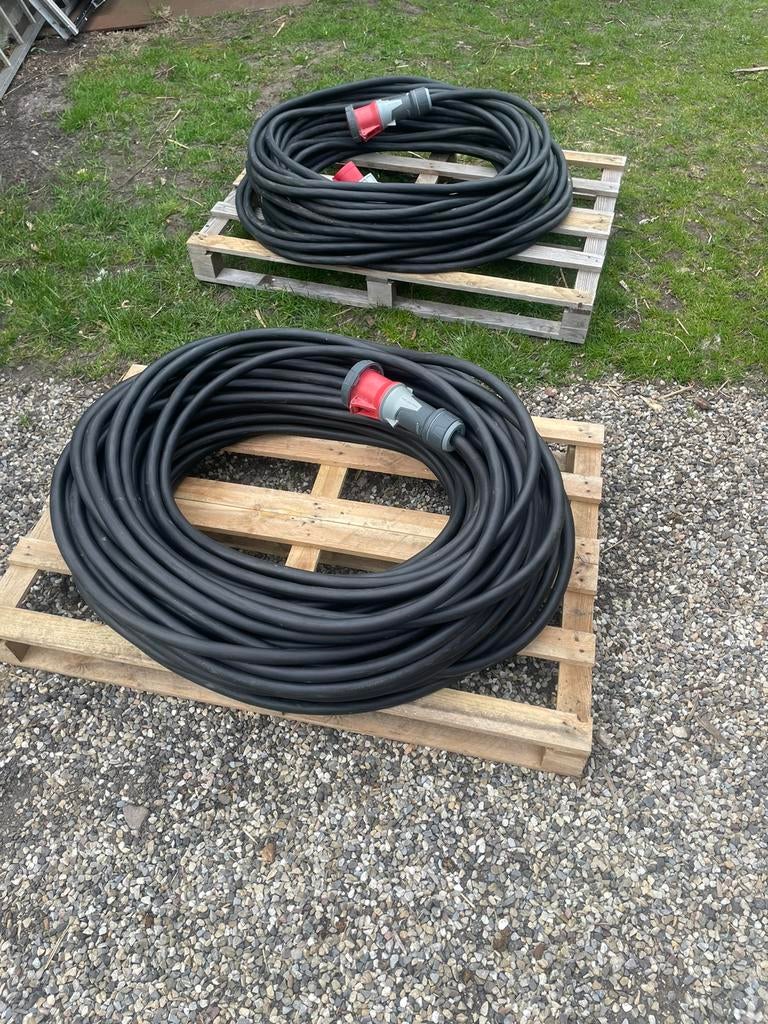 Krachtstroom kabel 63A 100 meter en 60 meter, Ophalen, Zo goed als nieuw