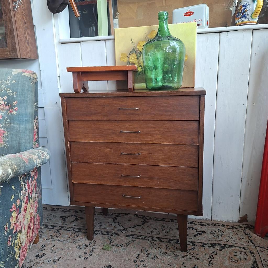 Vintage design ladenkast, Huis en Inrichting, Kasten | Ladekasten, Ophalen, 50 tot 100 cm, 3 of 4 laden, Minder dan 100 cm