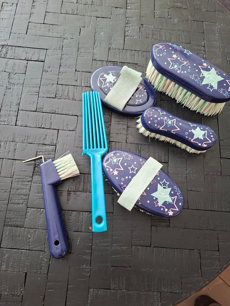 Paardenverzorgtas met borstels  15 euro, Ophalen