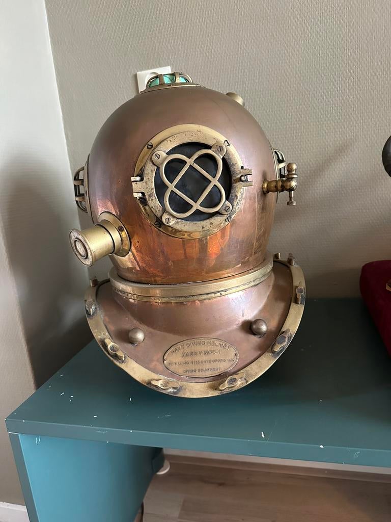 Koperen duikhelm Mark V nautisch decoratie stuk, Ophalen of Verzenden