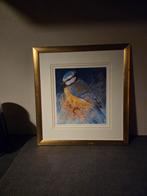 Twee ingelijste werken van Loes Botman - Koolmees en Mus, Ophalen