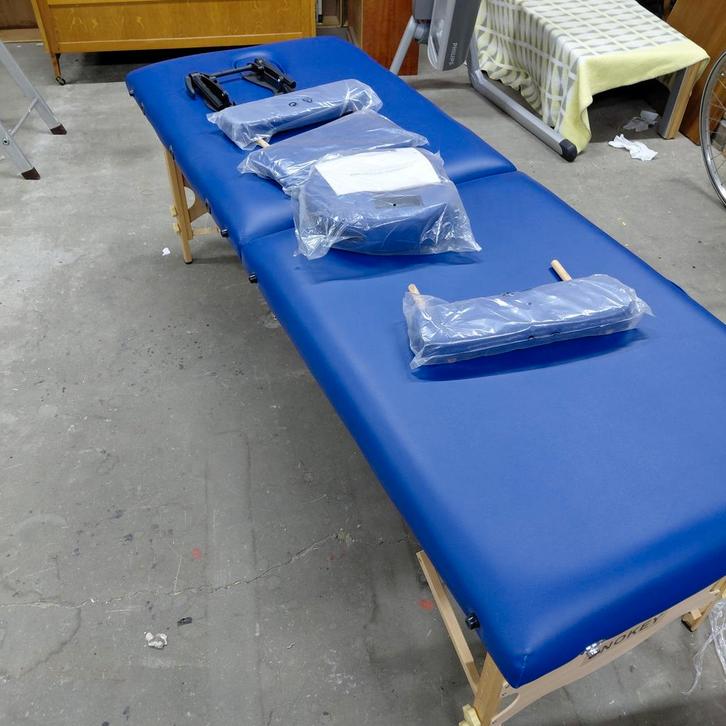 Snokey portable massagetafel, blauw., Sport en Fitness, Massageproducten, Gebruikt, Massagetafel, Ophalen