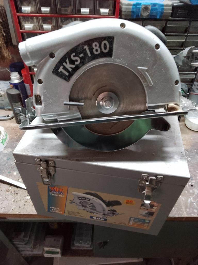 Top Craft TKS-180 Cirkelzaagmachine - Krachtig en Compleet, Doe-het-zelf en Verbouw, Gebruikt, Cirkelzaag, Ophalen of Verzenden