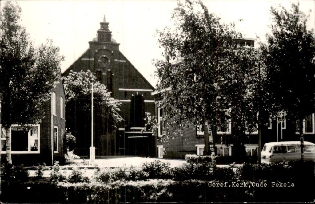 Oude Pekela - Geref. Kerk - voorgevel, Ophalen of Verzenden, 1960 tot 1980, Ongelopen, Groningen