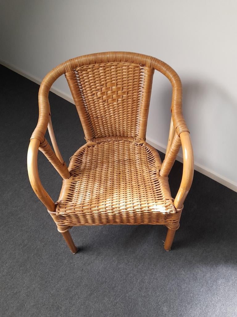 Retro rieten rotan stoel, Ophalen, Rotan
