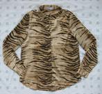 Loavies blouse in tijgerprint, dierenprint, camel- zwart, S, Bruin, Ophalen of Verzenden, Maat 36 (S), Loavies