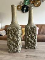 Decoratieve Vazen Set Goudkleurig met Reliëf, Ophalen, Steen, Overige kleuren, 50 tot 75 cm