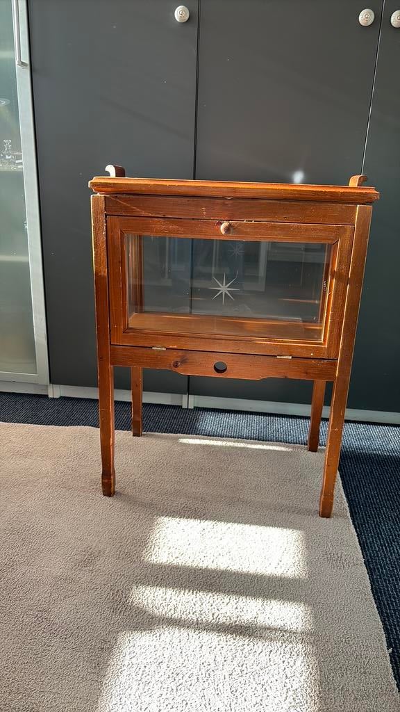 Theekastje/vitrinekastje, Ophalen, Gebruikt, Met klep(pen), Vintage