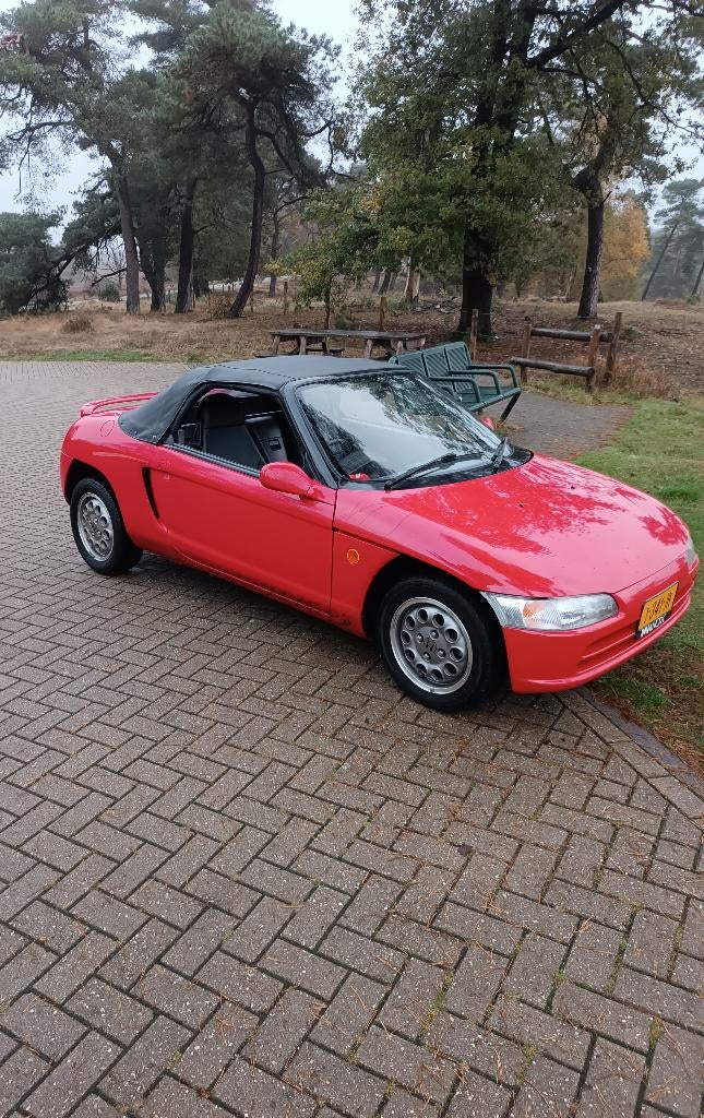 HONDA BEAT PP1 KEICAR JDM ROOD 1991 NIEUW APK + DISTRIEBUTIE, Lederen bekleding, 64 pk, Overige modellen, Cabriolet