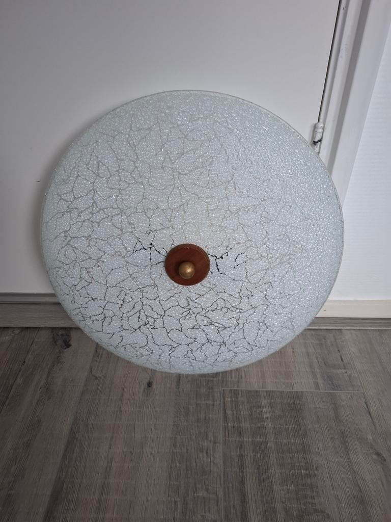 Oude glazen plafonlamp, Huis en Inrichting, Lampen | Plafondlampen, Ophalen, Gebruikt, Glas