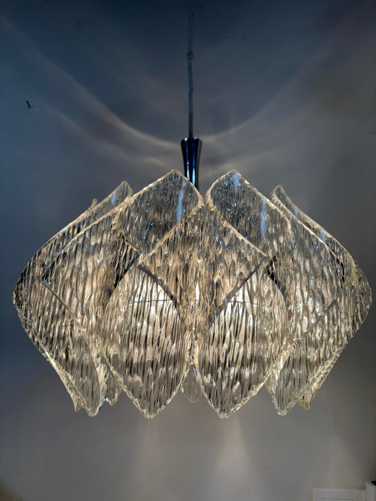 Vintage Mid-Century Hanglamp - Marbach Leuchten - 42 cm, Ophalen of Verzenden, Zo goed als nieuw, Glas, Minder dan 50 cm