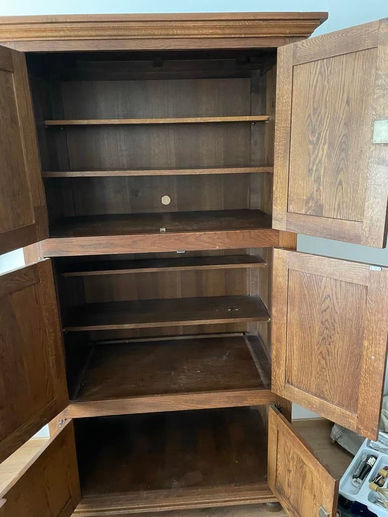 Mooie eikenhouten kast met 3 schappen, 200x100x60 cm, Ophalen