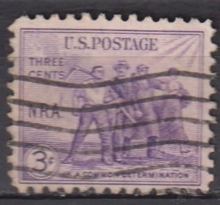 Amerika USA 1933 Nationale Recovery Act NRA, Postzegels en Munten, Postzegels | Thematische zegels, Gestempeld, Overige thema's