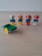 Lego Fabuland mini figuren 4 stuks + kruiwagen, Ophalen of Verzenden, Gebruikt, Losse stenen, Lego