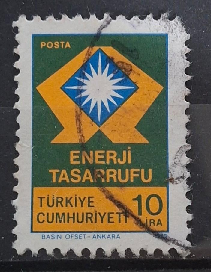 Turkije Energiebesparing Postzegel (B1-P11), Ophalen of Verzenden, Overige landen, Gestempeld