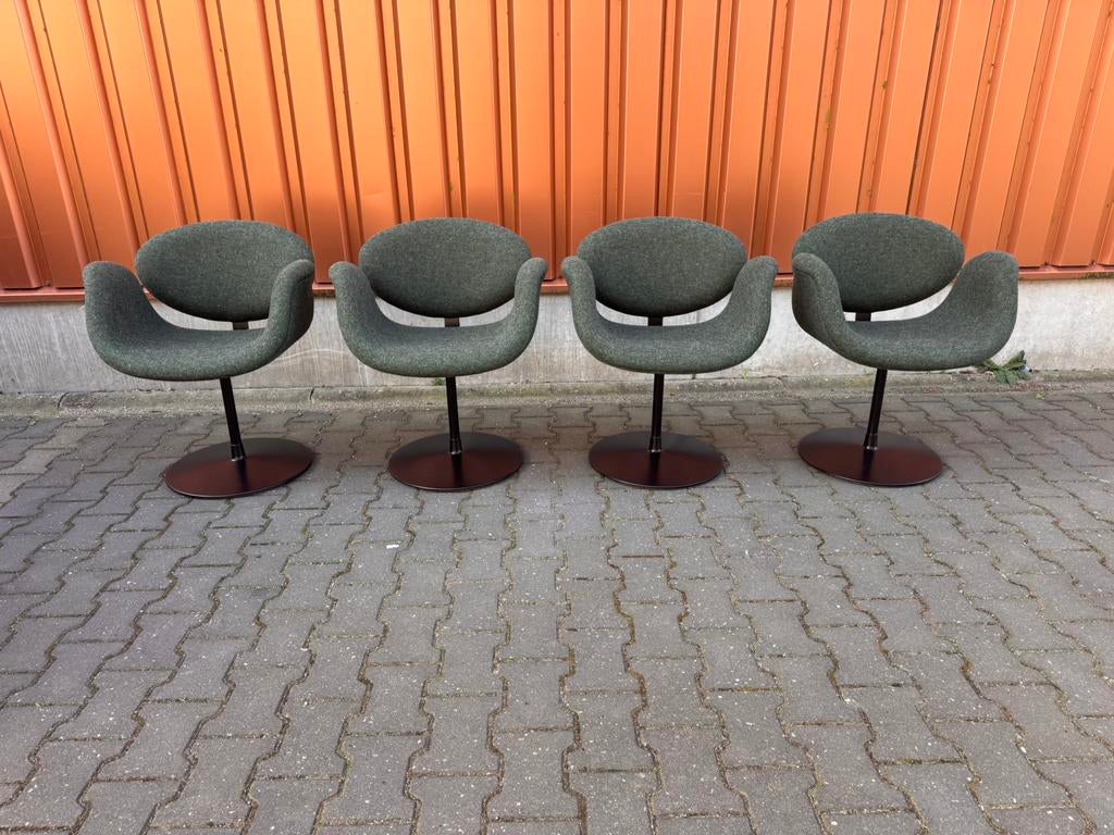 Artifort Little Tulip stoel F163 (4x), Ophalen, Luxe design, Zwart, Nieuw