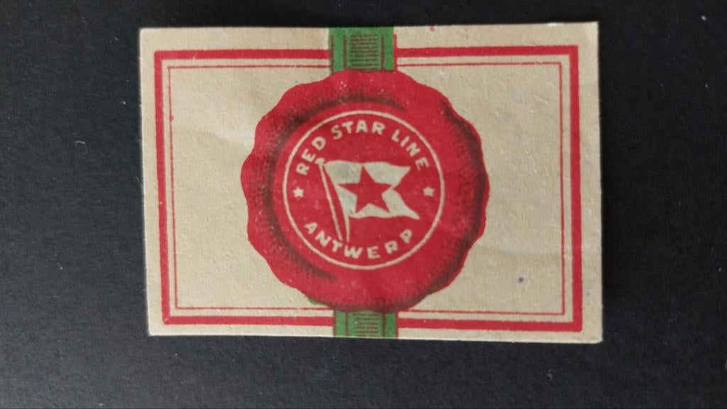 Luciferetiket, Red Star Line, Antwerp, Verzamelen, Verzenden, Gebruikt, Luciferdoosjes of -merken