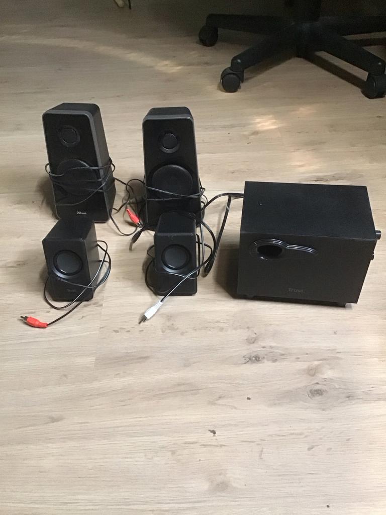 Trust 2.1 Luidsprekerset met Subwoofer - Zwart, Computers en Software, Pc speakers, Gebruikt, Audiokanaal 2.1, Ophalen of Verzenden