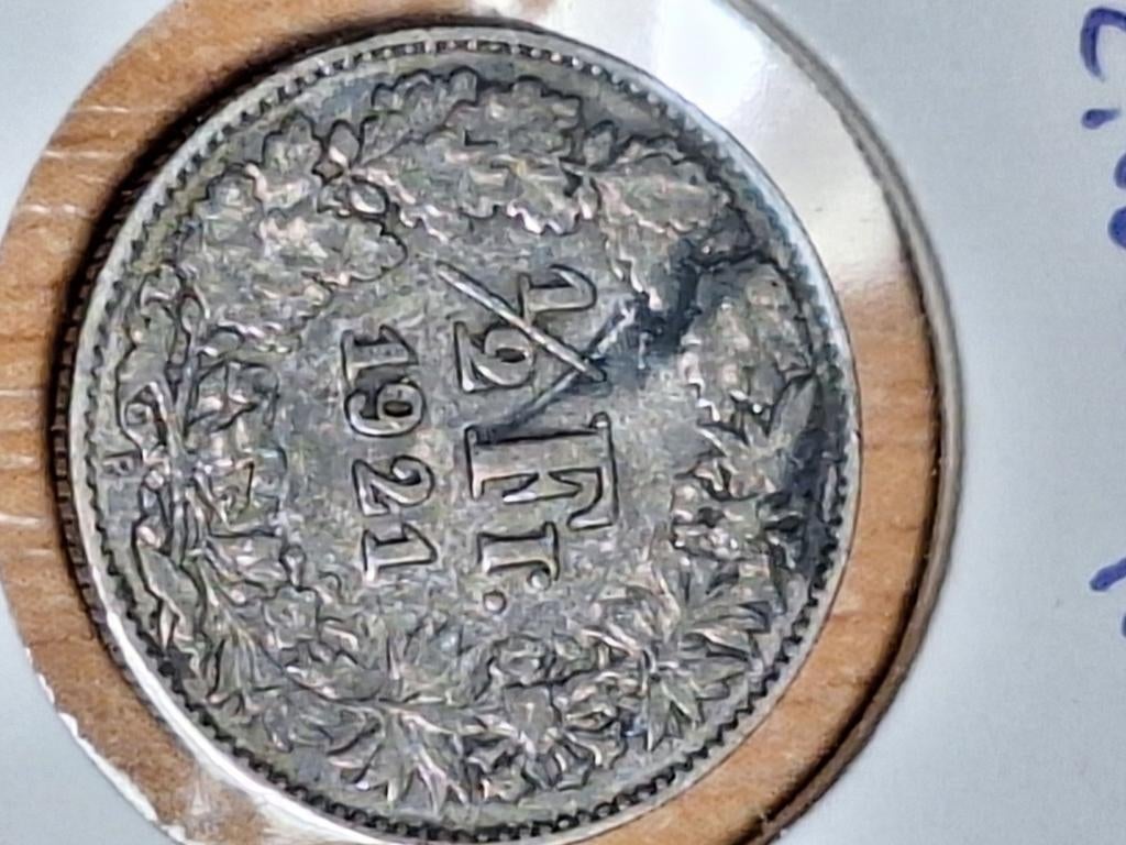 ZWITSERLAND ¼ francs 1921 (#40), Ophalen of Verzenden, Overige landen, Losse munt, Zilver