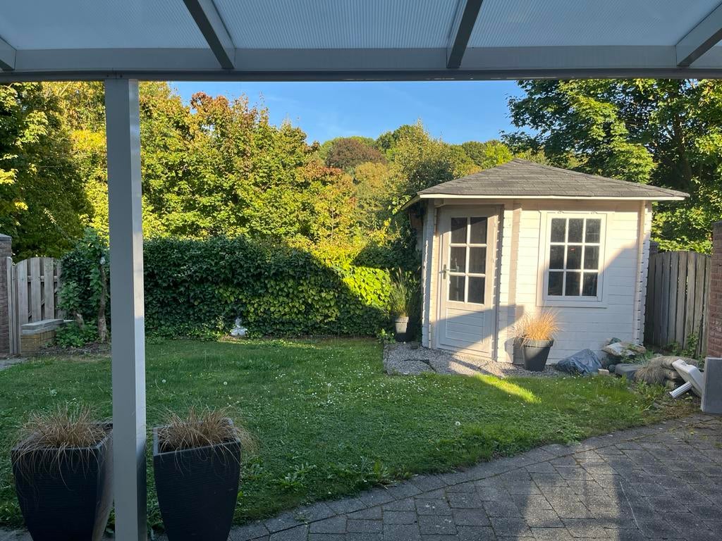 Tuinhuisje met 4 tuinstoelen - Zelf afbreken, Tuin en Terras, Tuinhuizen, Ophalen, Tuinhuis, 250 tot 500 cm, 2 ramen