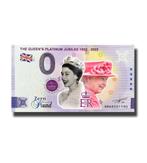 0 Euro Souvenir Biljet - Queen Elisabeth Platinum Jubilee, Ophalen of Verzenden, Overige landen, 20 euro, Los biljet