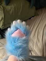 Furry poten/handschoenen - Lichtblauw met roze kussentjes, Hobby en Vrije tijd, Kostuums, Theaterbenodigdheden en LARP, Ophalen