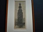 Originele Anton Pieck Montelbaanstoren Amsterdam gesigneerd, Ophalen of Verzenden