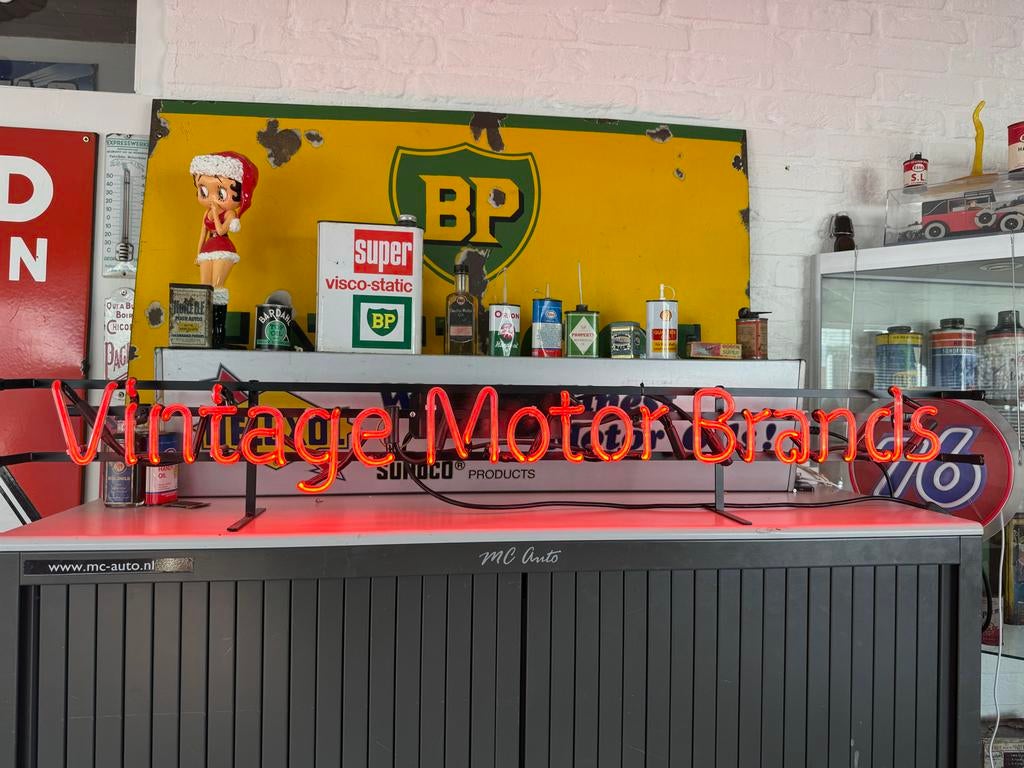 Vintage Motor Brands Neon Reclamebord, Antiek en Kunst, Curiosa en Brocante, Ophalen