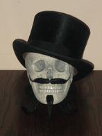 unieke Schedel REPLICA, Skull mens met snor, sik & hoge hoed, Ophalen of Verzenden, Nieuw
