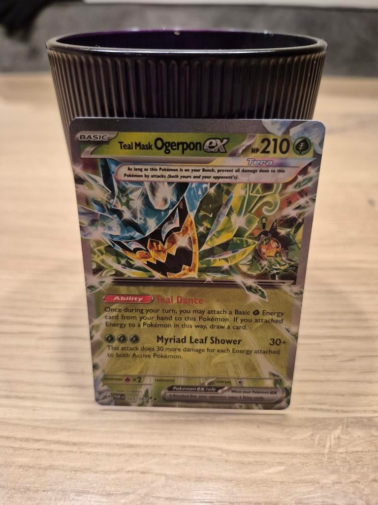 Teal Mask Ogerpon EX 25/167, Hobby en Vrije tijd, Verzamelkaartspellen | Pokémon, Nieuw, Ophalen of Verzenden