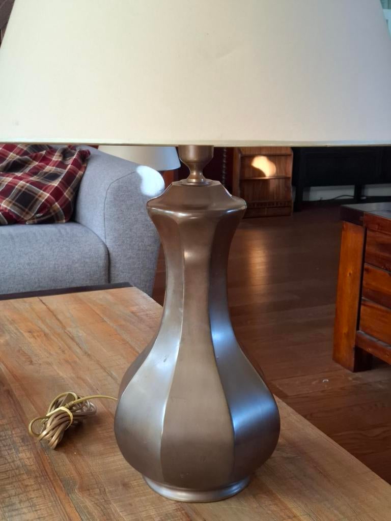 Zware bronzen tafellamp van Frantzen, Ophalen of Verzenden