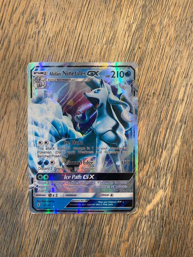 Alolan Ninetales GX Pokémon kaart, Ophalen, Zo goed als nieuw