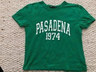 Groen T-shirt, croptop  van Zara mt. 152/158, Meisje, ZARA, Ophalen of Verzenden, Zo goed als nieuw