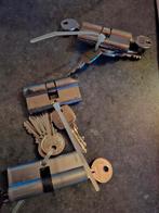 3 stuk cilindersloten, Doe-het-zelf en Verbouw, Hang- en Sluitwerk, Ophalen of Verzenden, Rvs, Slot