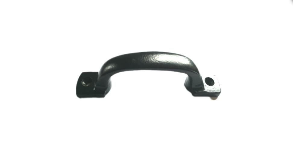 Zwarte gietijzeren handgreep met vierkante uiteinden., Ophalen of Verzenden