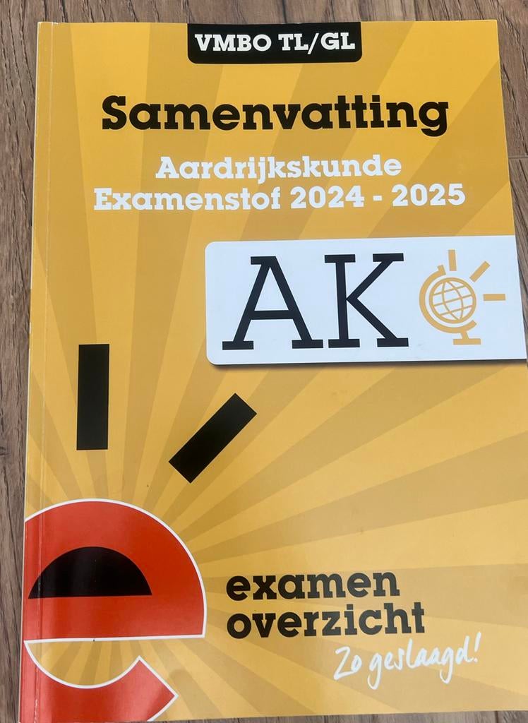 Samenvatting Examenstof VMBO TL/GL 2024-2025 (5 boeken), Ophalen of Verzenden, Zo goed als nieuw, VMBO, Aardrijkskunde