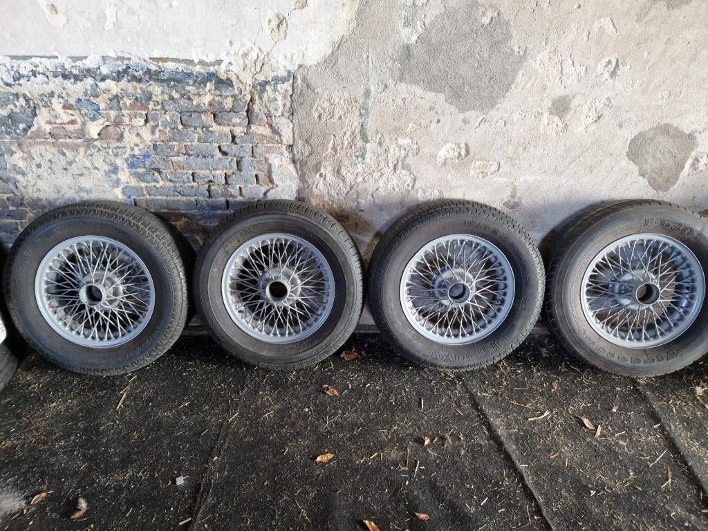 MG B Spaakwielen set MGB, 14 inch, Gebruikt, 175 mm, Banden en Velgen