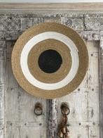 Zeegras mand voor aan de muur zwart/wit/naturel - Boho Ibiza, Mand, Rond, Nieuw, Ophalen of Verzenden