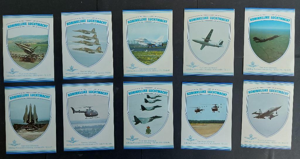 Serie van 10 Koninklijke Luchtmacht stickers (ST14), Ophalen of Verzenden, Zo goed als nieuw, Overige typen