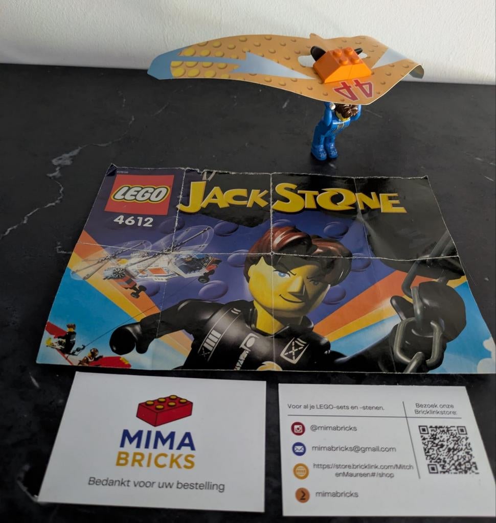Lego Jack Stone 4612 met figuur en zweefvliegtuig, Lego, Lego, Ophalen of Verzenden, Zo goed als nieuw