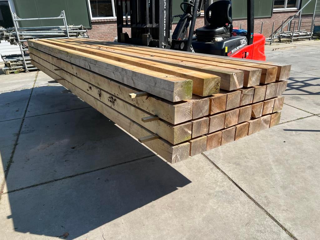 Vuren balken 100x125mm 450cm 30x €600,-!!!!, Ophalen of Verzenden, Zo goed als nieuw, 250 cm of meer, Balken