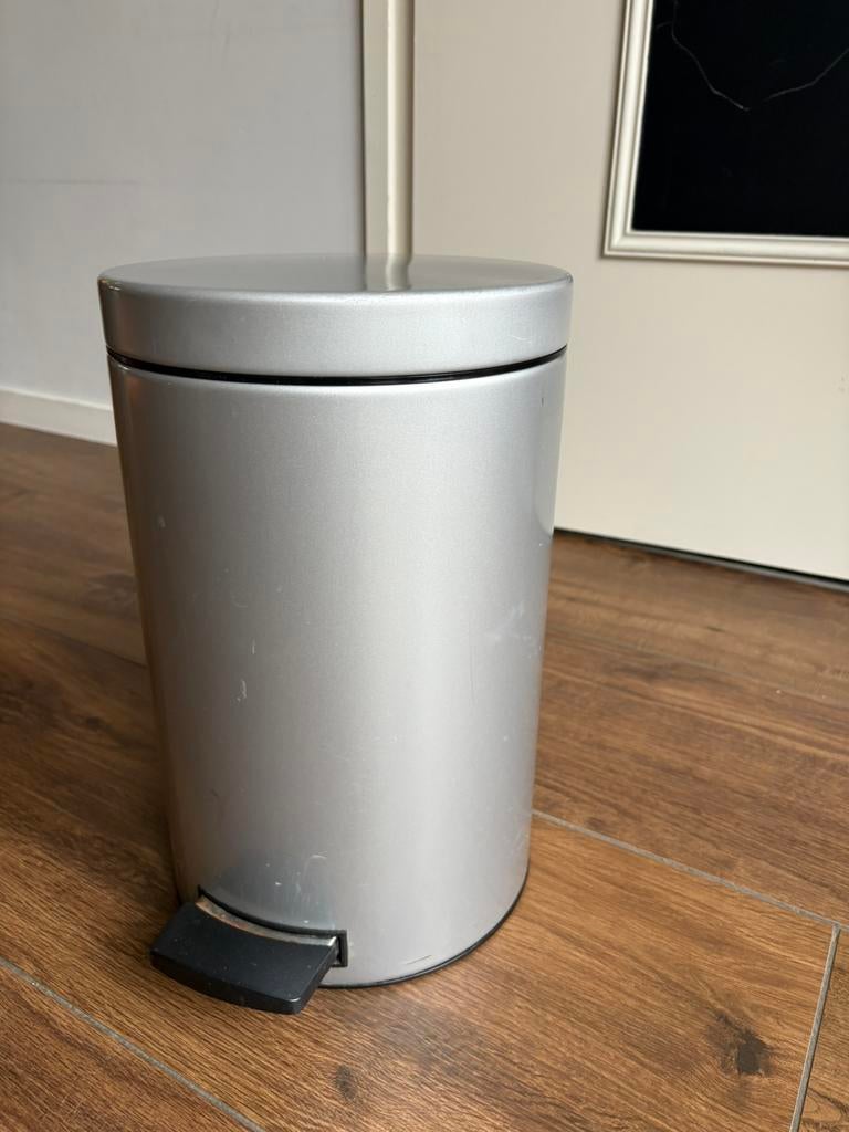 Prullenbak brabantia 10L, Ophalen, Gebruikt, Met pedaal, Rvs