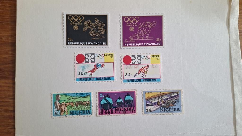 Nigeria en Rwanda postzegels - Olympische Spelen '72, Postzegels en Munten, Postzegels | Nederland, Ophalen of Verzenden, Na 1940