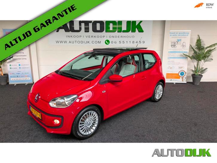 Volkswagen Up! 1.0 high up!|Panoramadak|Leder|Cruise|PDC, Auto's, Volkswagen, Bedrijf, Te koop, up!, ABS, Airbags, Airconditioning