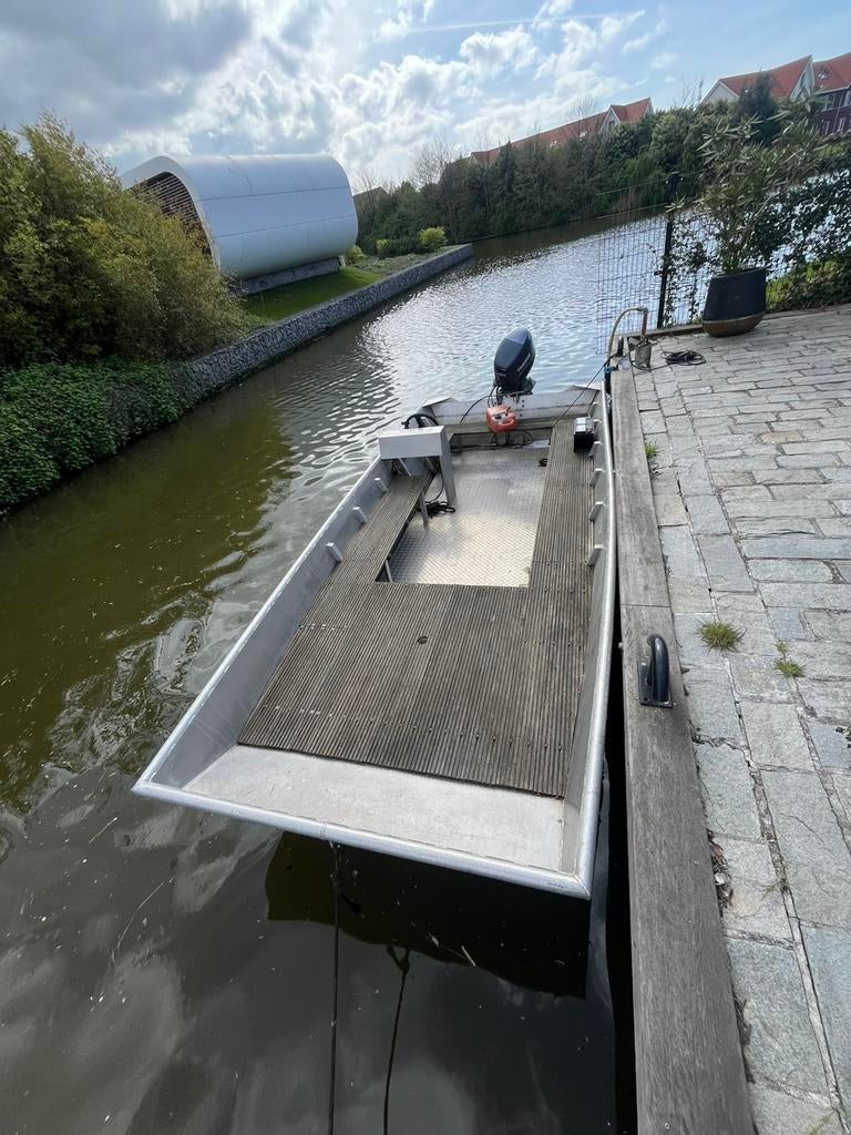 Platbodem 50pk Yamaha 4 takt elektrische start, Hobby en Vrije tijd, Ophalen of Verzenden, Gebruikt